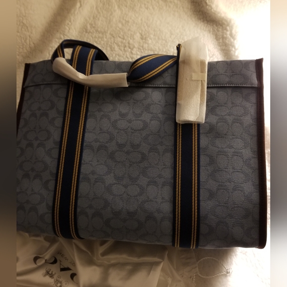 🎀NWT Authentic Coach Jacquard Spin Tote 42. Color: Slate.💖 - Picture 6 of 15